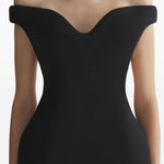 Abito scolpito con spelle scoperte in nero Mugler - donna 