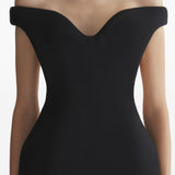 Abito scolpito con spelle scoperte in nero Mugler - donna 
