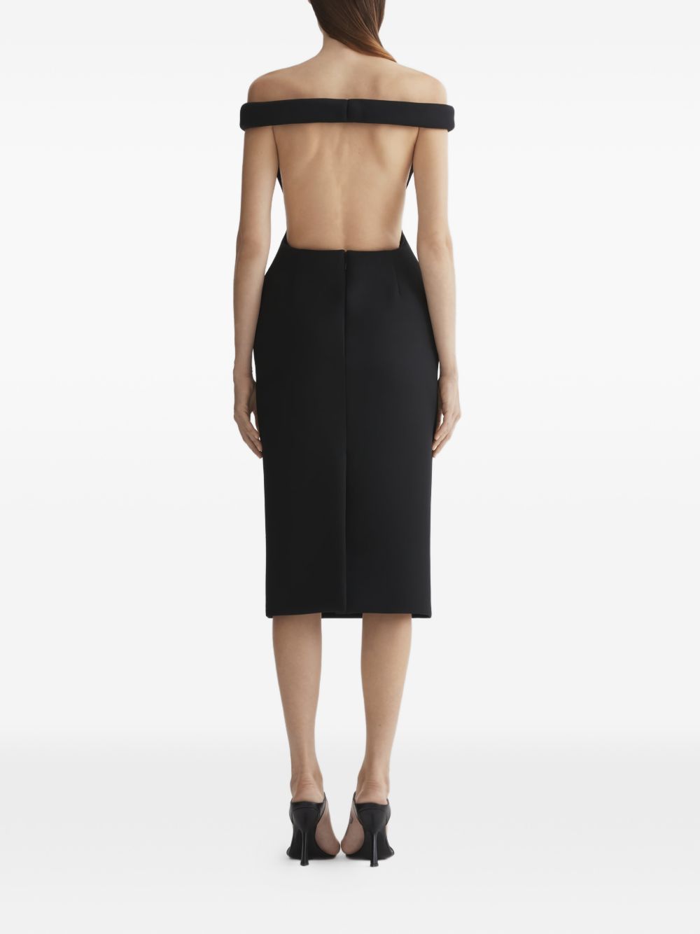Abito scolpito con spelle scoperte in nero Mugler - donna 