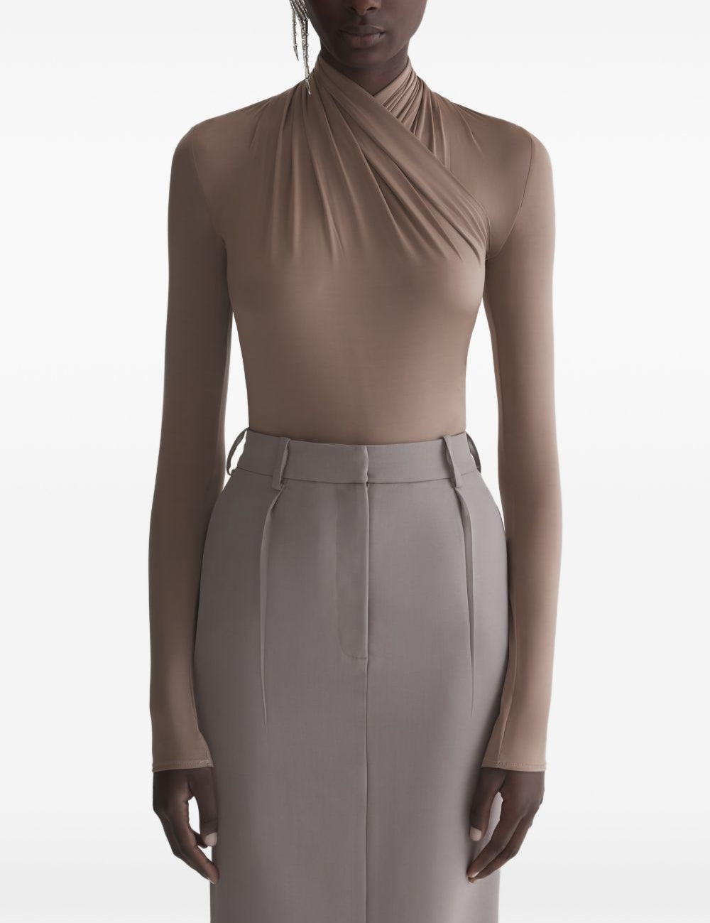 Body con dettaglio a incrocio in marrone Mugler - donna 