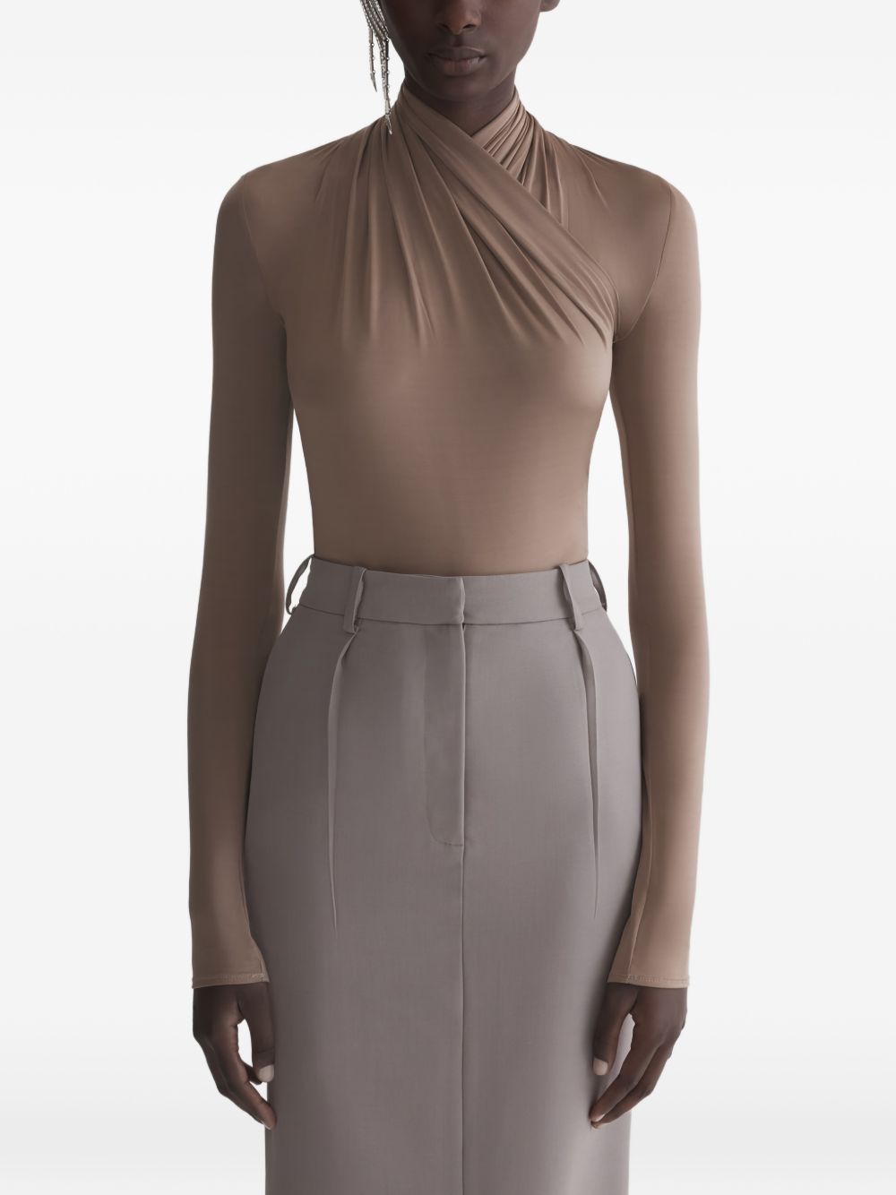 Body con dettaglio a incrocio in marrone Mugler - donna 