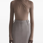 Body con dettaglio a incrocio in marrone Mugler - donna 