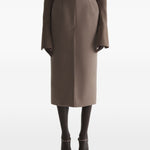 Gonna midi con cuciture in marrone Mugler - donna 