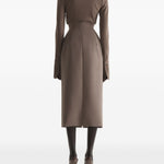 Gonna midi con cuciture in marrone Mugler - donna 