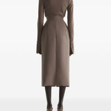 Gonna midi con cuciture in marrone Mugler - donna 