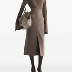 Gonna midi con cuciture in marrone Mugler - donna 