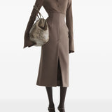 Gonna midi con cuciture in marrone Mugler - donna 