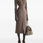 Gonna midi con cuciture in marrone Mugler - donna 