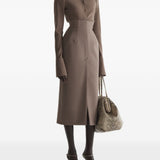Gonna midi con cuciture in marrone Mugler - donna 
