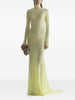 Abito lungo in jersey  a collo alto in giallo Mugler - donna