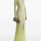 Abito lungo in jersey  a collo alto in giallo Mugler - donna 