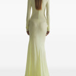 Abito lungo in jersey  a collo alto in giallo Mugler - donna 