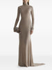 Abito lungo in jersey  a collo alto in beige Mugler - donna