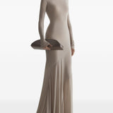 Abito lungo in jersey  a collo alto in beige Mugler - donna 