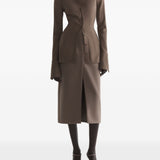 Camicia con colletto a punta in marrone Mugler - donna 