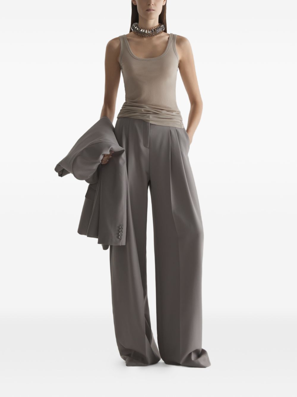 Canotta in jersey in beige Mugler - donna 