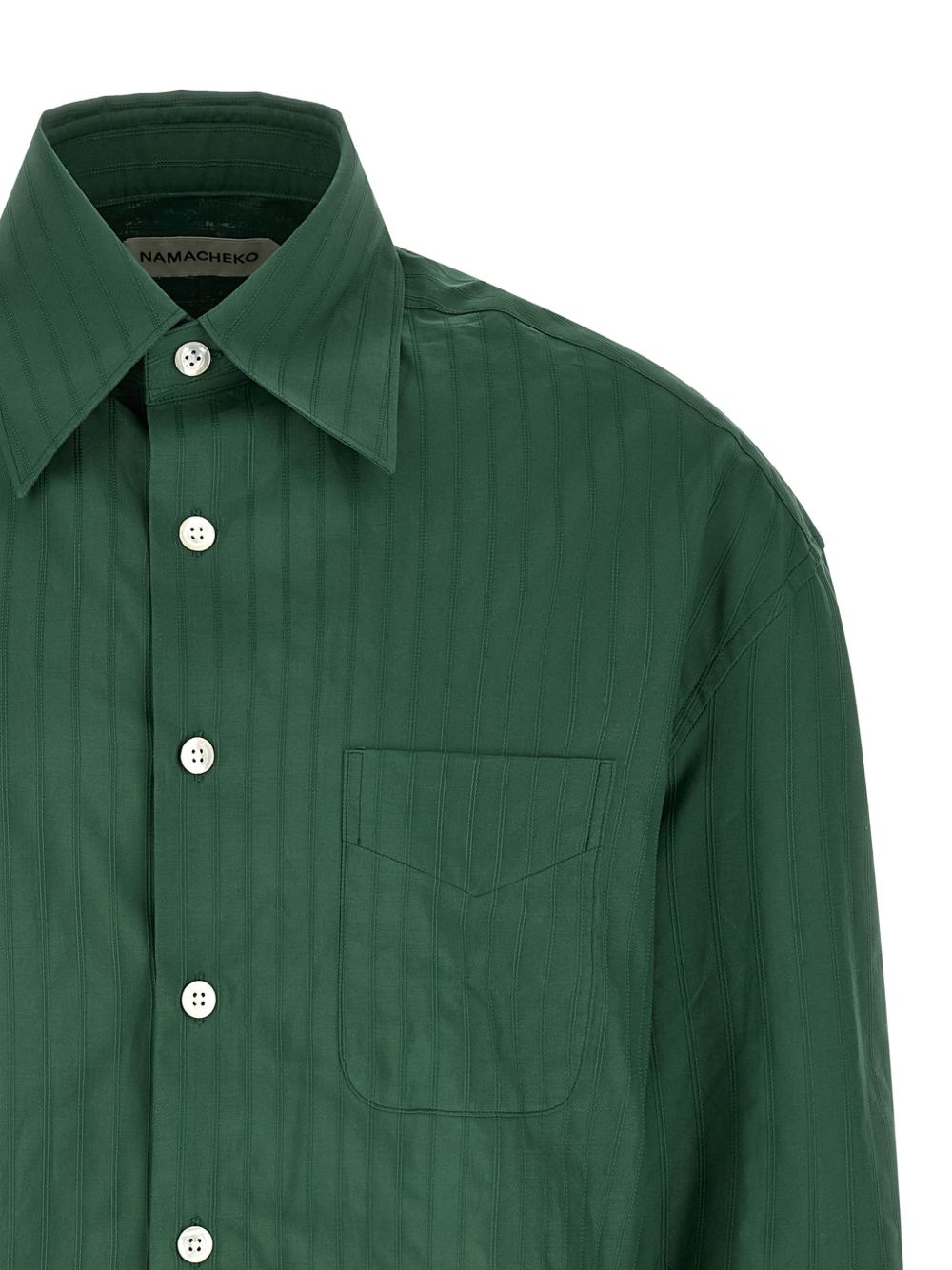Camicia a righe grinda in verde Namacheko - uomo 