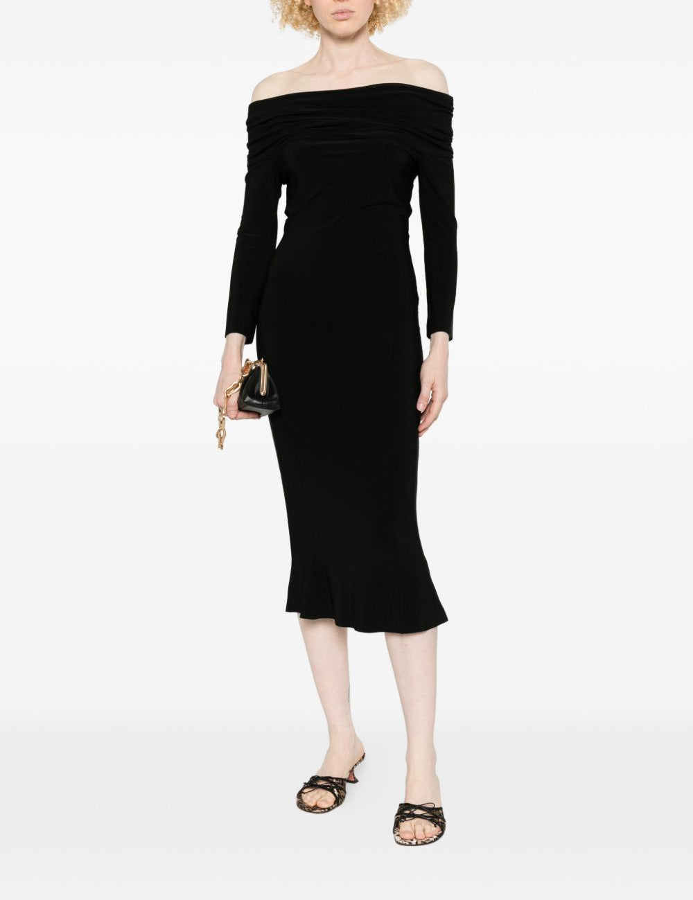 Abito con spalle scoperte in nero Norma kamali - donna 