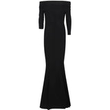 Abito lungo con spalle scoperte in nero Norma kamali - donna 