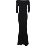 Abito lungo con spalle scoperte in nero Norma kamali - donna 
