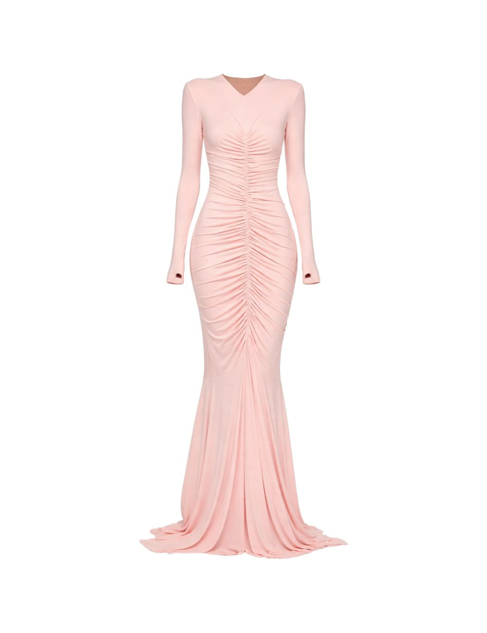Abito a maniche lunghe con ruches in rosa Norma kamali - donna 