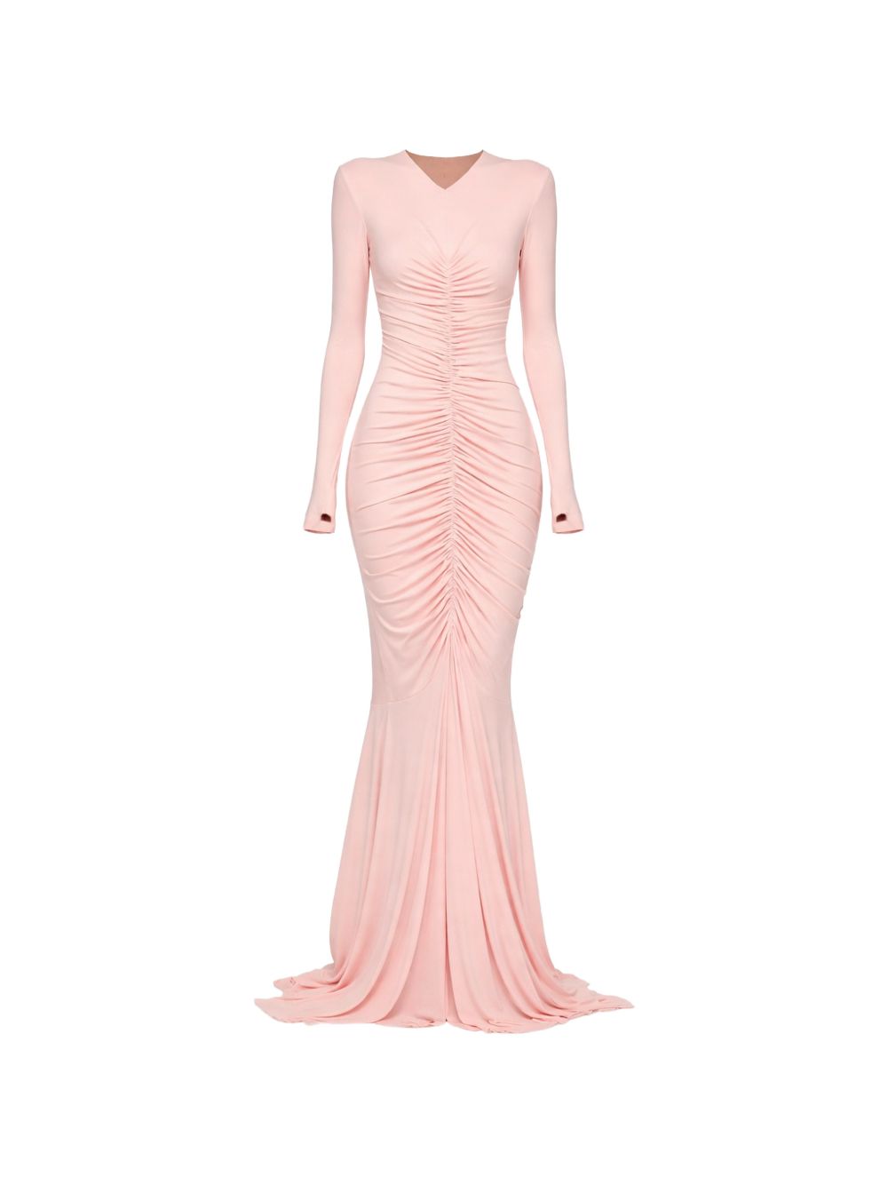 Abito a maniche lunghe con ruches in rosa Norma kamali - donna 