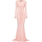 Abito a maniche lunghe con ruches in rosa Norma kamali - donna 