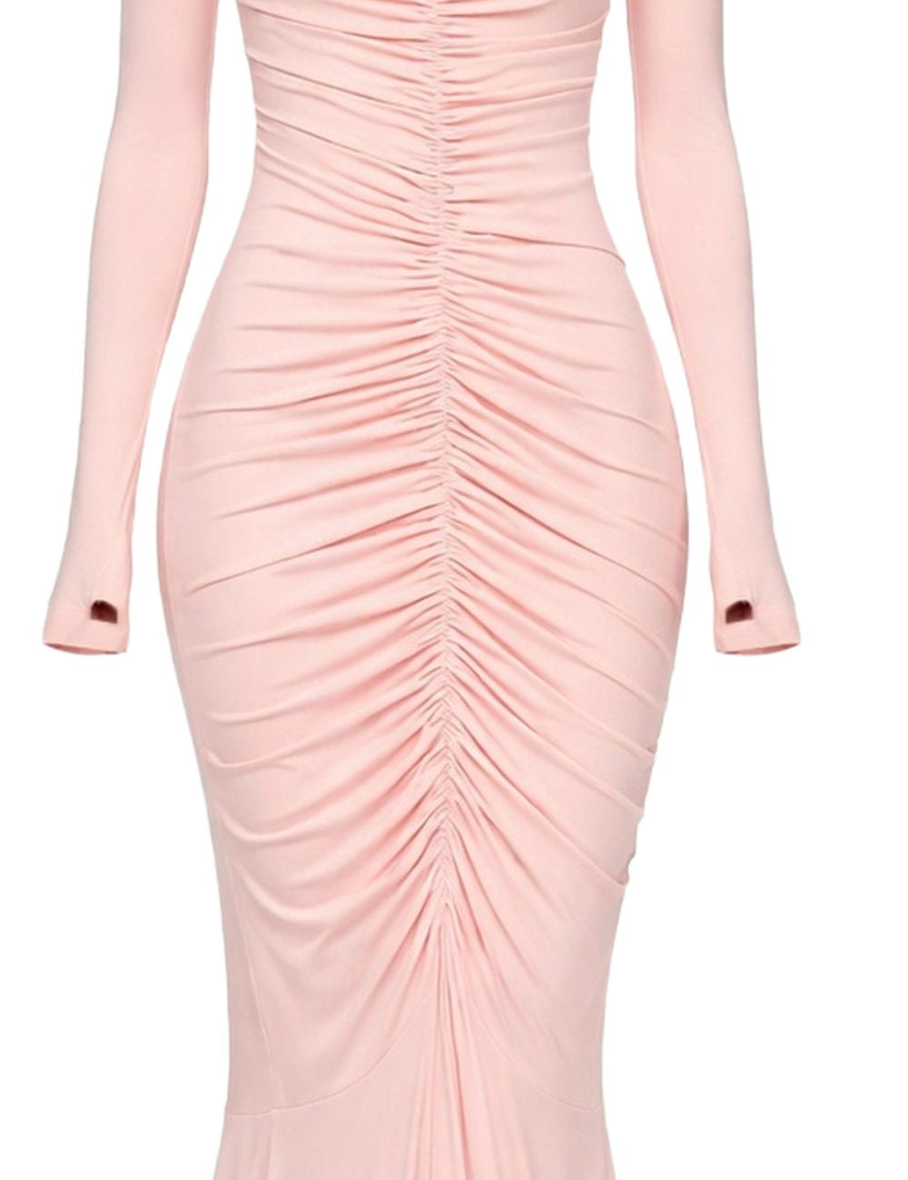 Abito a maniche lunghe con ruches in rosa Norma kamali - donna 
