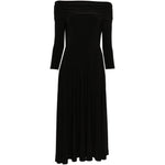 Abito midi a maniche lunghe con spalle scoperte in nero Norma kamali - donna 