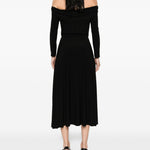 Abito midi a maniche lunghe con spalle scoperte in nero Norma kamali - donna 