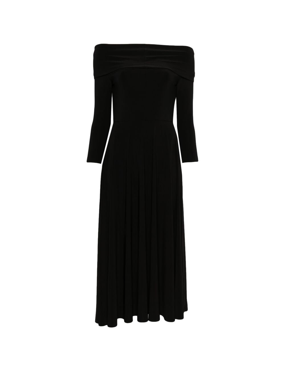 Abito midi a maniche lunghe con spalle scoperte in nero Norma kamali - donna 
