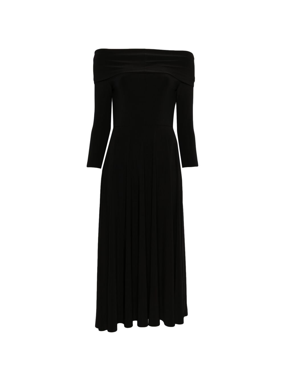 Abito midi a maniche lunghe con spalle scoperte in nero Norma kamali - donna 