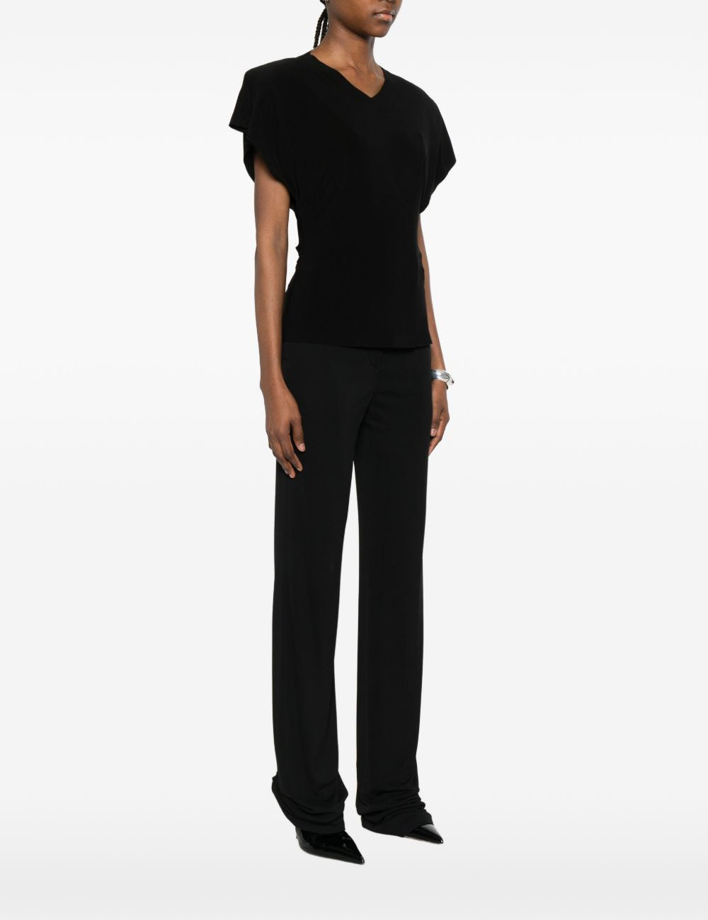 Camicetta drappeggiata in nero Norma kamali - donna 