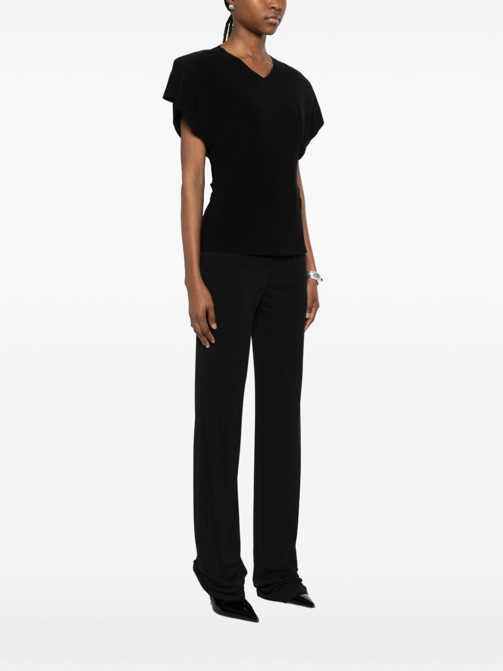 Camicetta drappeggiata in nero Norma kamali - donna 