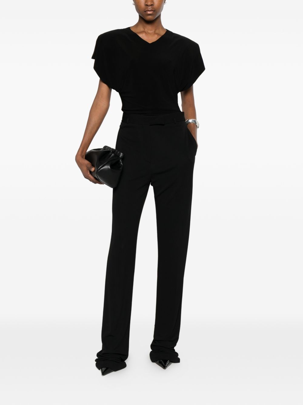 Camicetta drappeggiata in nero Norma kamali - donna 