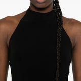 Abito mini collo halter in nero Norma Kamali - donna 