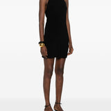 Abito mini collo halter in nero Norma Kamali - donna 