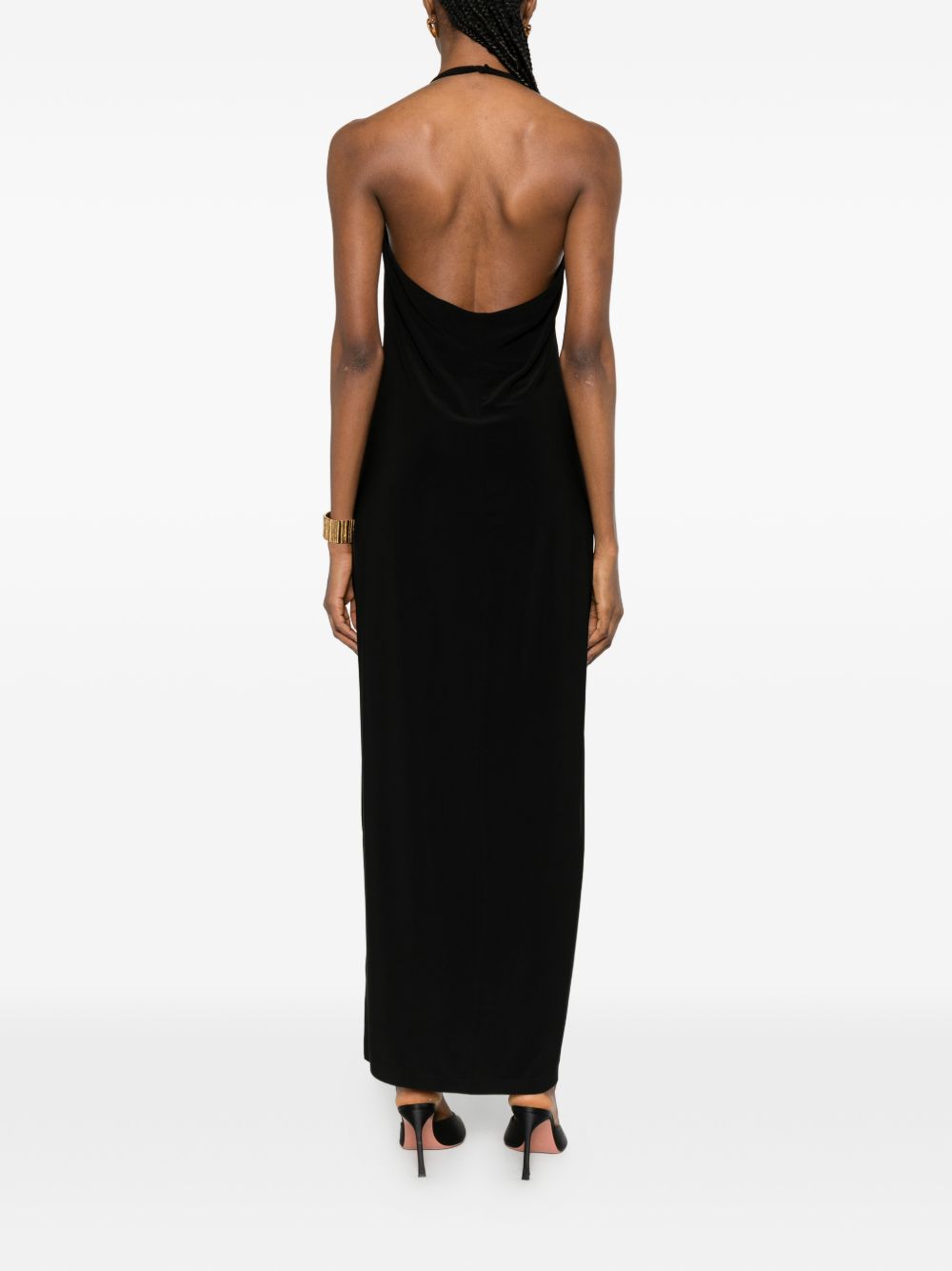 ABITO LUNGO SCOLLO HALTER IN NERO NORMA KAMALI - DONNA 