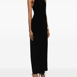 ABITO LUNGO SCOLLO HALTER IN NERO NORMA KAMALI - DONNA 