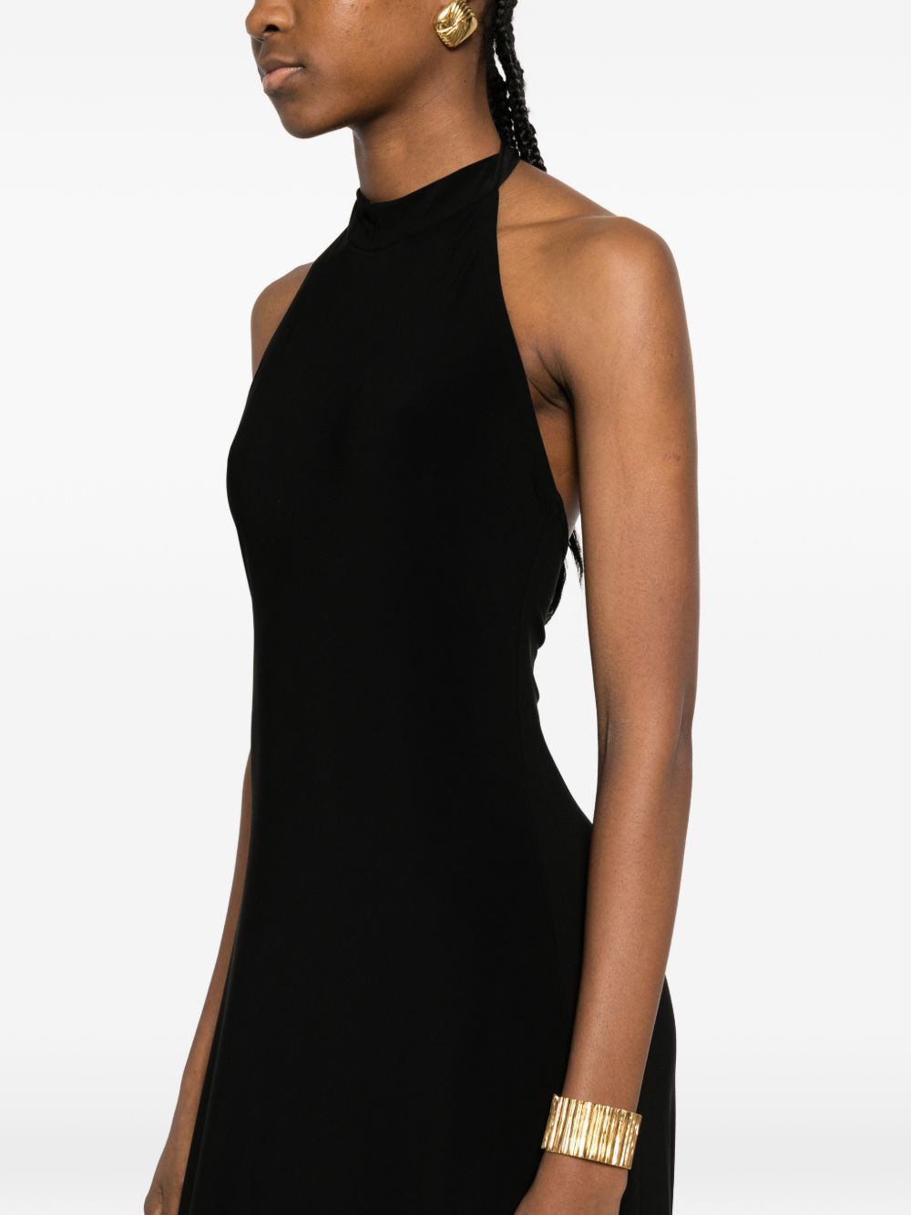 ABITO LUNGO SCOLLO HALTER IN NERO NORMA KAMALI - DONNA 