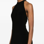 ABITO LUNGO SCOLLO HALTER IN NERO NORMA KAMALI - DONNA 