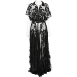 ABITO CON CINTURA IN PIZZO IN NERO NORMA KAMALI - DONNA 
