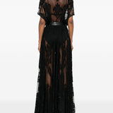 ABITO CON CINTURA IN PIZZO IN NERO NORMA KAMALI - DONNA 