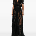 ABITO CON CINTURA IN PIZZO IN NERO NORMA KAMALI - DONNA 