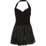 Abito scollo halter Cayla in nero norma kamali - donna 