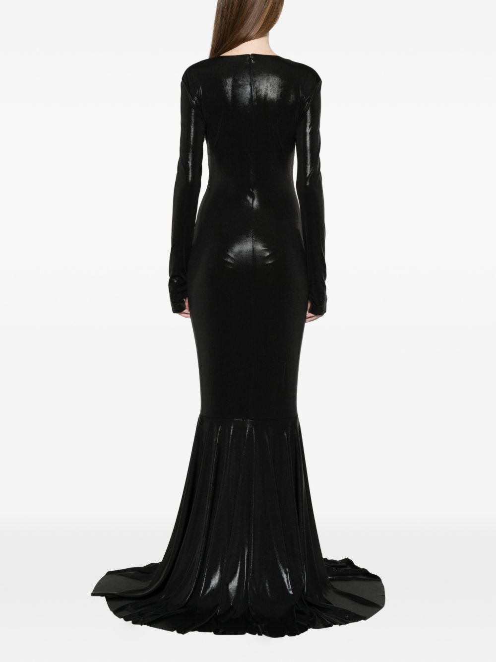 Abito maxi con ruches in nero Norma Kamali - donna 