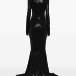 Abito maxi con ruches in nero Norma Kamali - donna 