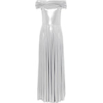 Abito maxi con spalle scoperte in argento Norma Kamali - donna 