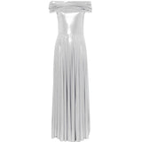 Abito maxi con spalle scoperte in argento Norma Kamali - donna 