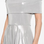 Abito maxi con spalle scoperte in argento Norma Kamali - donna 